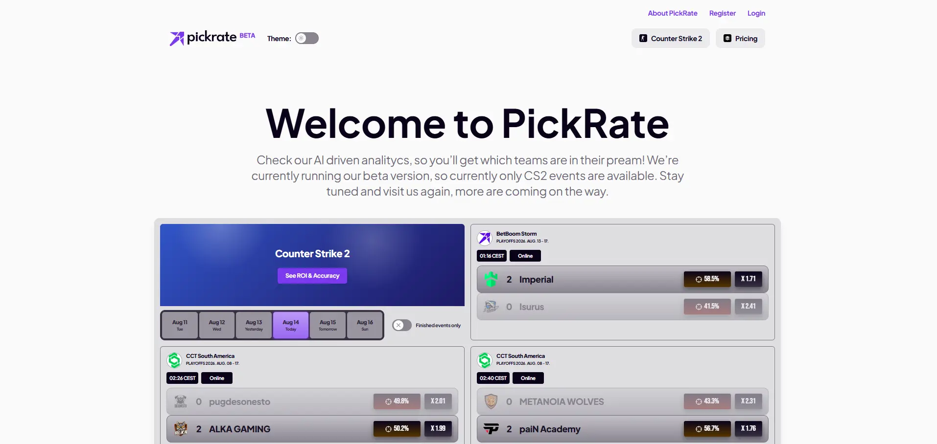 PickRate projekt előnézet