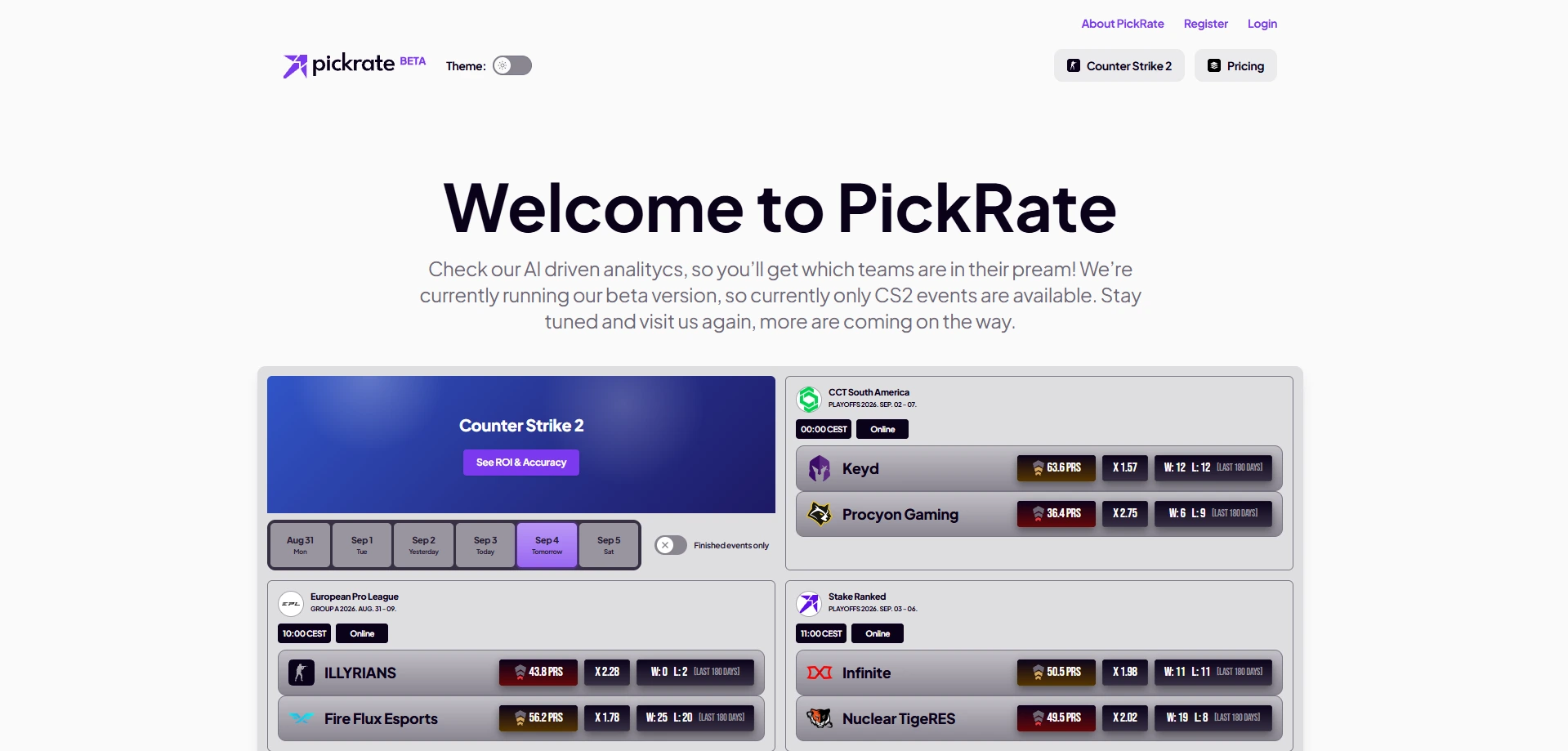PickRate projekt előnézet