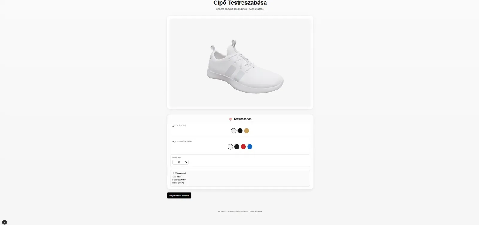 Shoecustomizer projekt előnézet