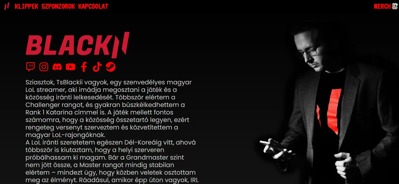 TsBlackii Portfolio projekt előnézet
