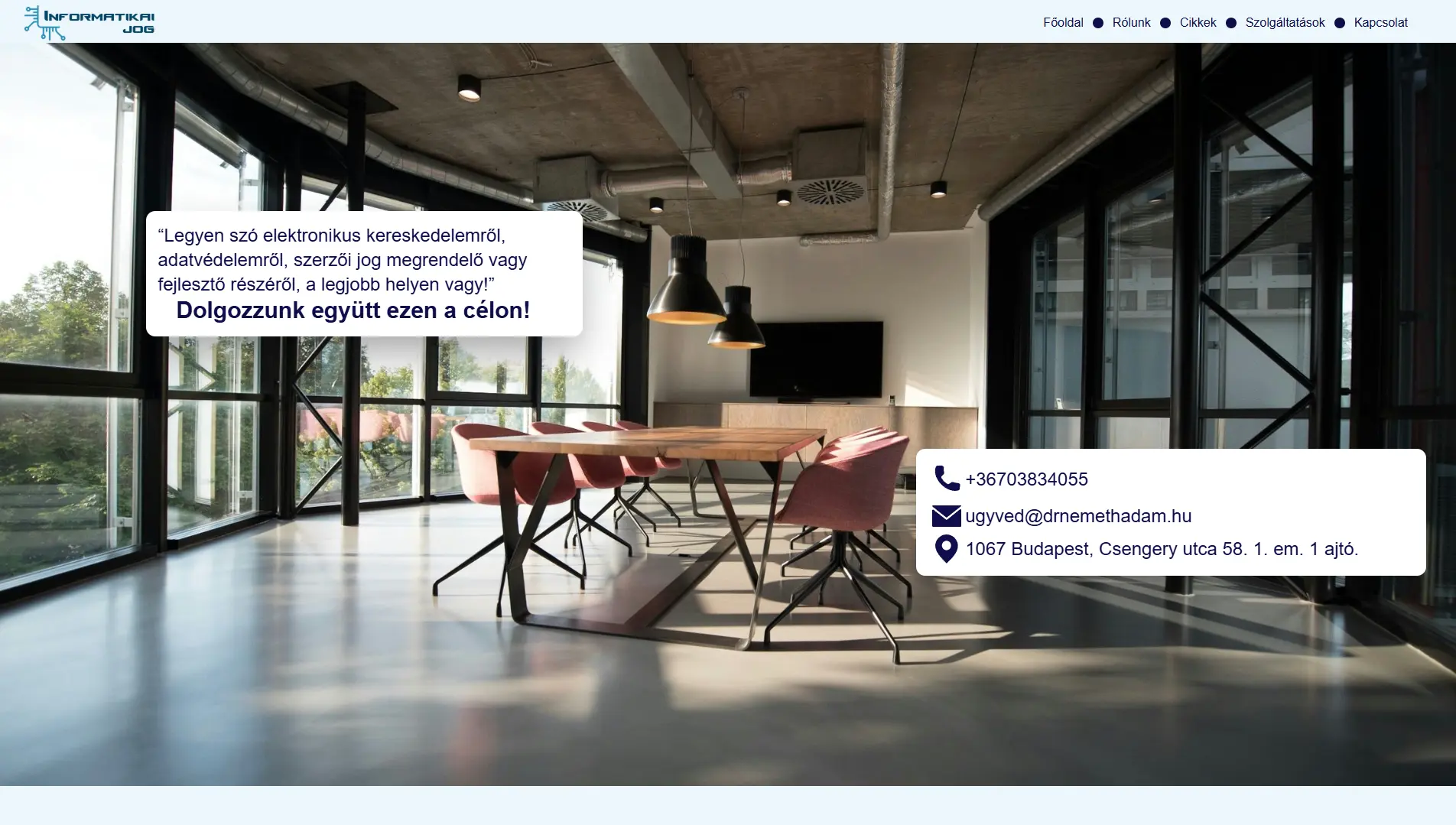 Weboldal készítés referencia - Dr. Németh Ádám Ügyvédi Iroda - Informatikai Jog