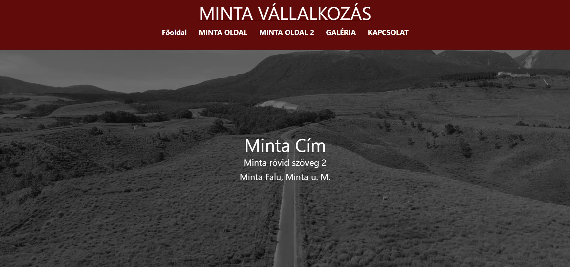 Weboldal készítés referencia - Minta vállalkozás portfolio oldala